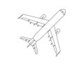 Airplane flat icon and logo. Outline Vector illustration Royalty Free Stock Photo