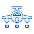 Airplane flat icon. Plain blue icons in trendy flat style. Aircraft gradient style design, designed for web and app. Eps
