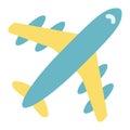 Airplane flat icon, travel and transport, aircraft Royalty Free Stock Photo