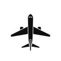 Airplane flat icon view from above. Vector isolated plane icon Royalty Free Stock Photo