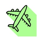 Airplane flat line icon. Plane vector illustration Royalty Free Stock Photo