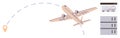 Airplane in Flight with Destination Pin and Analytics Dashboard for Travel and Logistics Insight Royalty Free Stock Photo