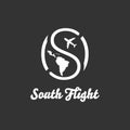 Airplane flight logo design vector