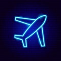 Airplane Flight Neon Sign Royalty Free Stock Photo