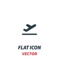 airplane flight takeoff icon in a flat style. Vector illustration pictogram on white background. Isolated symbol suitable for Royalty Free Stock Photo