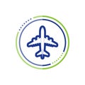 Airplane flight travel symbol, Flat plane view of a flying aircraft Royalty Free Stock Photo