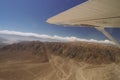 An airplane is fly on the area of Nazca Lines, and is going to take tourists over the Nazca Lines. Royalty Free Stock Photo