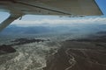 An airplane is fly on the area of Nazca Lines, and is going to take tourists over the Nazca Lines. Royalty Free Stock Photo