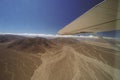 An airplane is fly on the area of Nazca Lines, and is going to take tourists over the Nazca Lines. Royalty Free Stock Photo