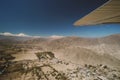 An airplane is fly on the area of Nazca Lines, and is going to take tourists over the Nazca Lines. Royalty Free Stock Photo
