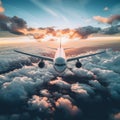 Airplane Flying Above Clouds Royalty Free Stock Photo