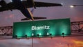 Airplane Take off Biarritz during a wonderful sunrise