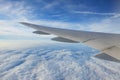Airplane Flying Over Clouds Royalty Free Stock Photo