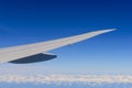 Airplane flying over clouds Royalty Free Stock Photo