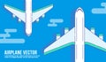Airplane flying on sky vector