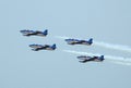 Airplane formation in assault-3 Royalty Free Stock Photo