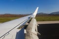 Airplane getting ready for the takeoff Royalty Free Stock Photo