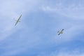 Airplane with glider at the towline