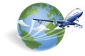 Airplane globe concept Royalty Free Stock Photo