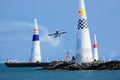 Airplane going through the obstacle course