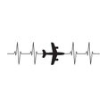 Airplane Heartbeat, family vacation, pilot plane, travel vector