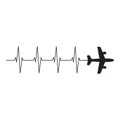 Airplane Heartbeat, family vacation, pilot plane, travel vector