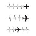 Airplane Heartbeat, family vacation, pilot plane, travel vector