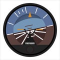 Airplane and helicopter positioner, attitude indicator in a flat style. Vector illustration on a white background Royalty Free Stock Photo