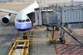 Airplane in Hongkong Airport working yard Royalty Free Stock Photo