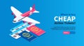 Airplane Horizontal Isometric Banner