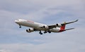 A airplane of Iberia airlines flying in the sky