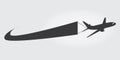 Airplane icon with a banner