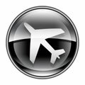 Airplane icon black Royalty Free Stock Photo