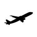 Airplane icon black icon. Vector illustration Royalty Free Stock Photo
