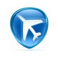 Airplane icon blue. Royalty Free Stock Photo