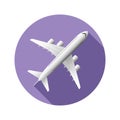 Airplane with Shadow Travel Flight Icon Collection