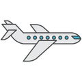 Airplane icon vector airways transportation logo. Flight symbol.