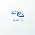 Airplane icon. Vector flat style illustration air ticket booking logo template. Logo concept of navigator, loukost, airport, booki