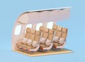 Airplane interior cross-section. Economy class