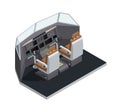 Airplane Interior Isometric Isolated Composition Royalty Free Stock Photo