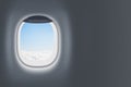 Airplane or jet window on wall with blank space Royalty Free Stock Photo