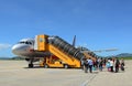 Airplane of Jetstar ready for take off Royalty Free Stock Photo