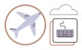 Airplane with Keyboard and Cloud Digital Aviation and Cloud Integration Royalty Free Stock Photo