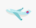 Airplane with korean flag element in South Korea Royalty Free Stock Photo