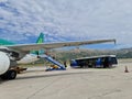 Airplane landed at Dubrovnik Airport, Croatia