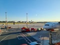 Airplane landed in the Hamburg Helmut Schmidt Airport, Germany