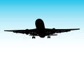 Airplane landing Royalty Free Stock Photo