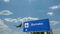 Airplane landing at Bamako Mali airport