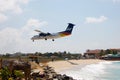 Airplane Landing on Caribbean Island