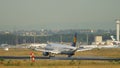 Airplane landing in Frankfurt